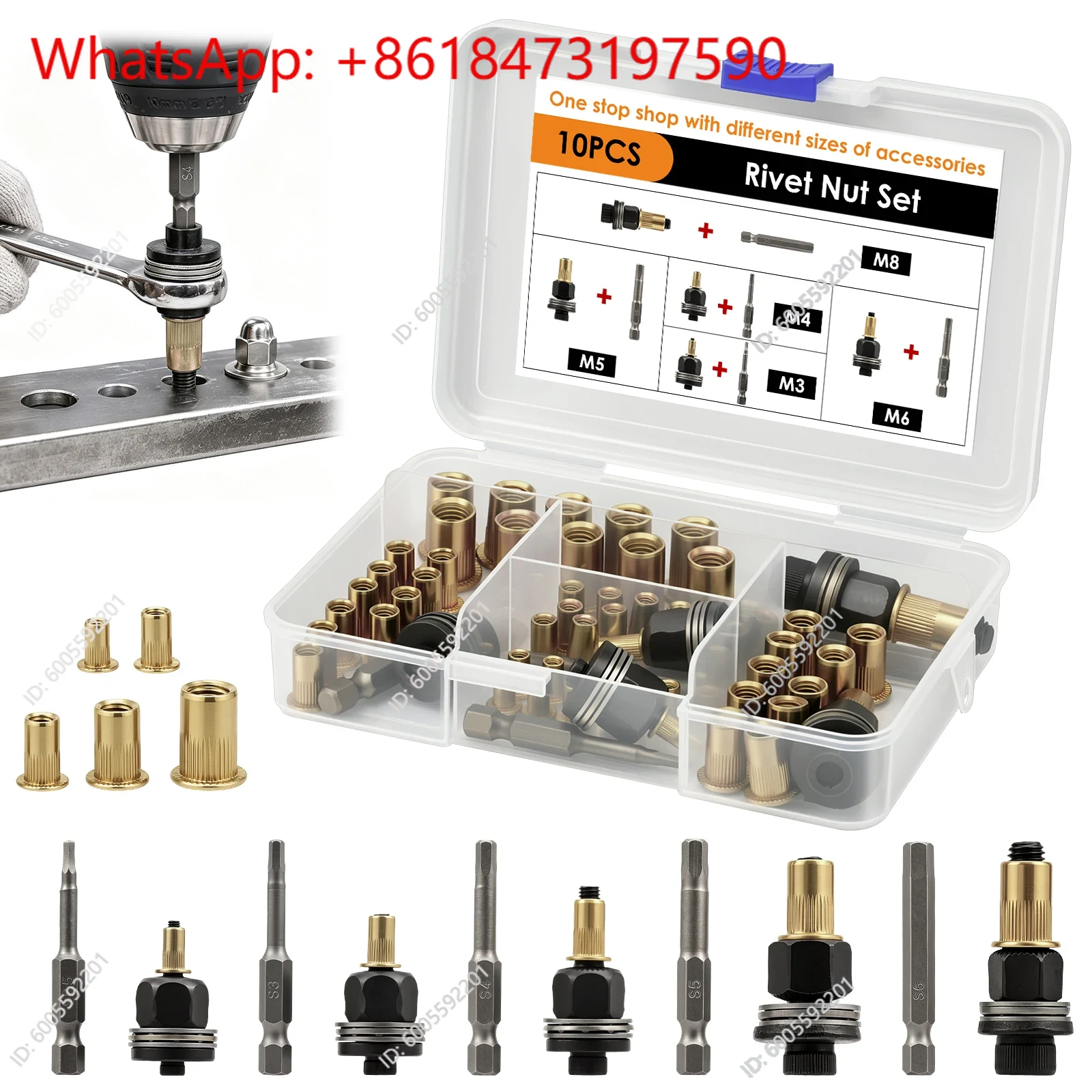 Rivet Setter Tool - Set Peralatan untuk Memasang Mur Rivet