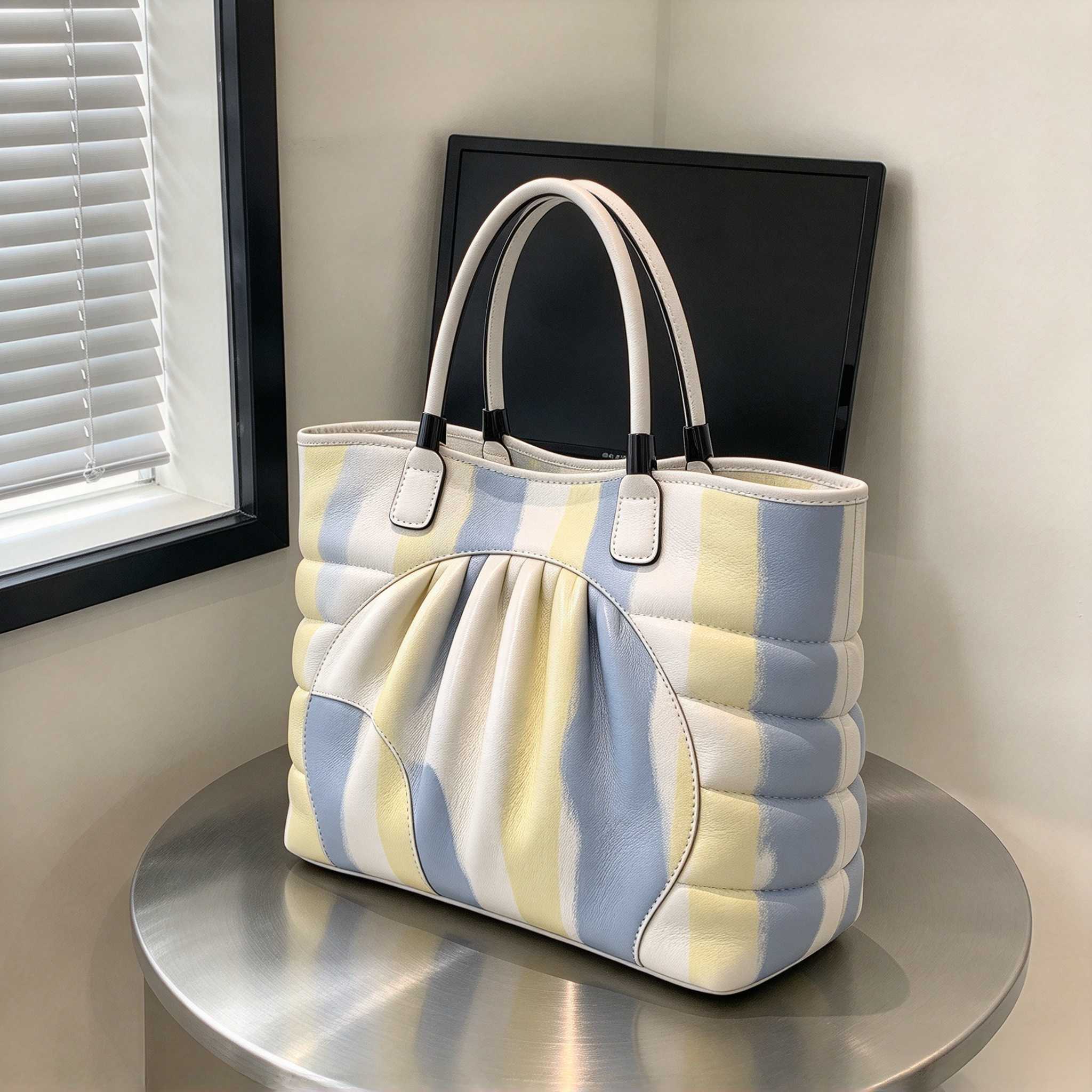 Tas Tangan Bergaris Putih Kuni - Leatherwork Designs ulasan dan harga