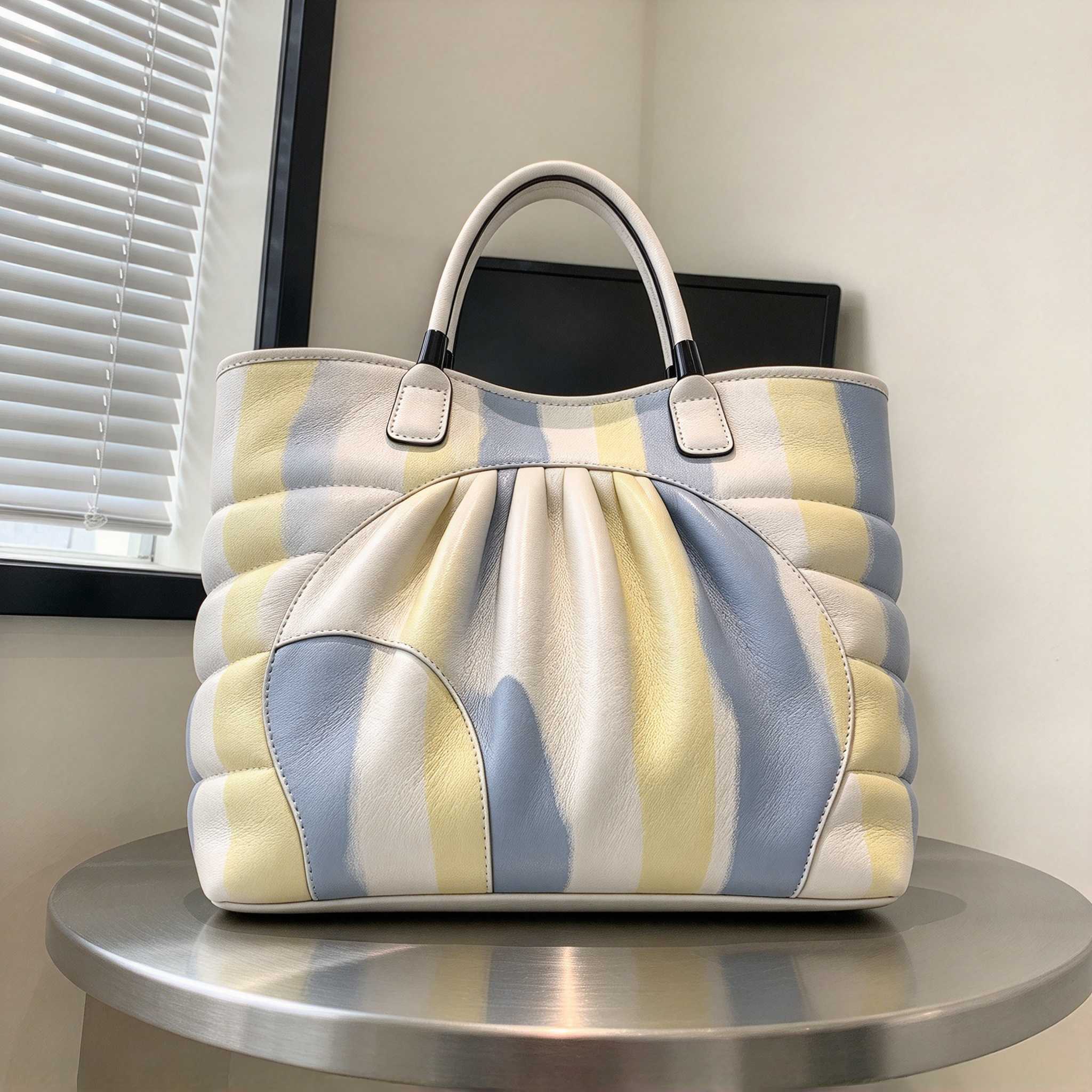 Tas Tangan Bergaris Putih Kuni - Leatherwork Designs ulasan dan harga