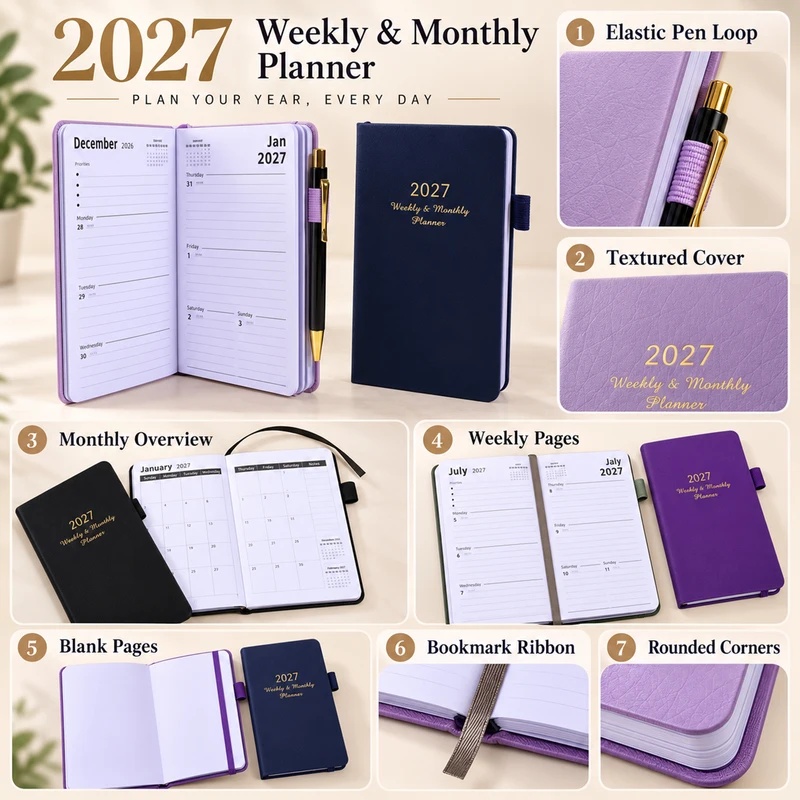 Perencana Mingguan & Bulanan 2 - Leather Work Diary Covers ulasan dan harga